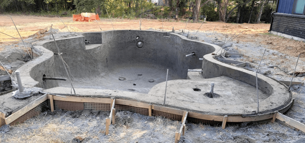 Custom gunite pool with curved design in Greater Cincinnati